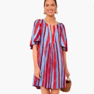Pomander Place Painterly Stripe Finley Flutter Sleeve Dress Size S